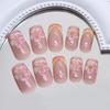Square Nail Tips Flower Fake Nail Glues On Nail Stick On Nail Press On Nail Artificial False Nail for Womens and Girls