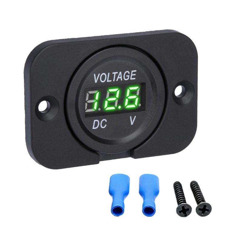 Bright LED Display Voltage Monitor Universal 12V 24V Voltmeter Panel Battery Monitor For Automotive Use