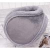 Men's Plus Velvet Thick Plush Winter Ear Warmers with Solid Color Rear-Worn Design for Cold Protection