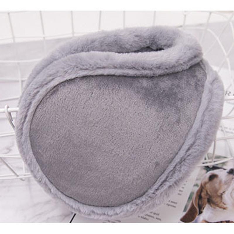 Men's Plus Velvet Thick Plush Winter Ear Warmers with Solid Color Rear-Worn Design for Cold Protection