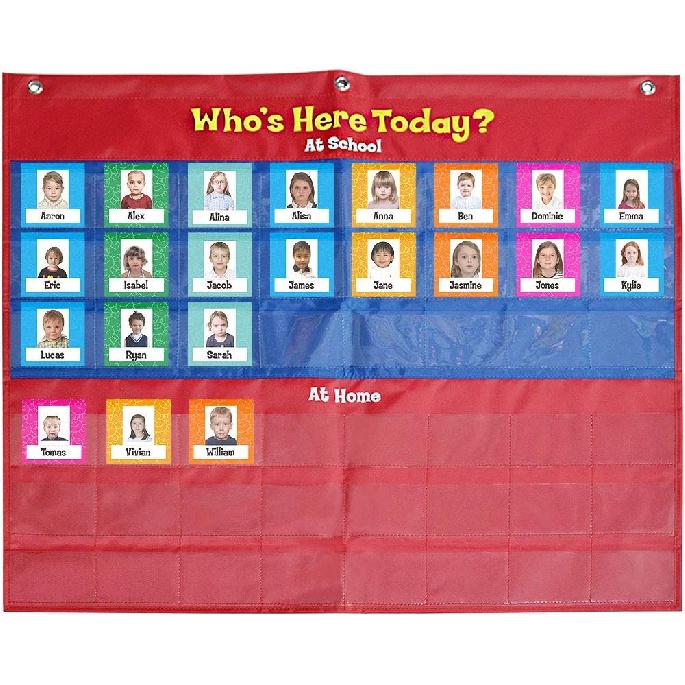 Attendance Pocket Chart with 72 Cards,Pocket Chart for Classroom…