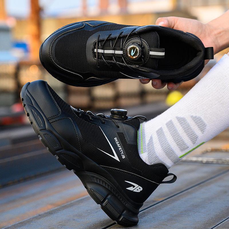 

Мужская защитная обувь со стальным носком, подошвой, мужские кроссовки, легкая, дышащая рабочая обувь с защитой от ударов и проколов 37 чёрный