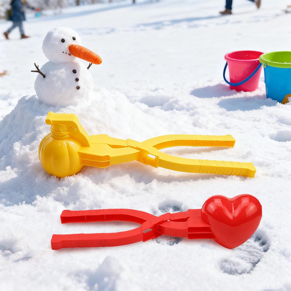 4Pcs Snowball Maker Clip For Kids Adult Heart Snowflake Duck Shape Clip Tongs for Outdoor Sand Snow Ball Mold Toys Sports Toys