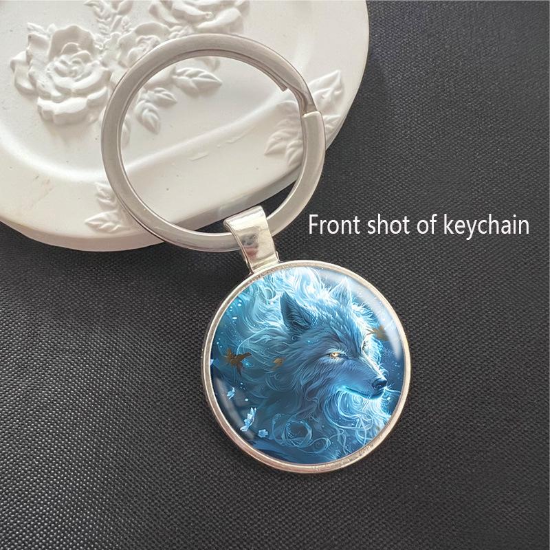 Wolf Wildlife Park Time Gem Keychain & Car Pendant