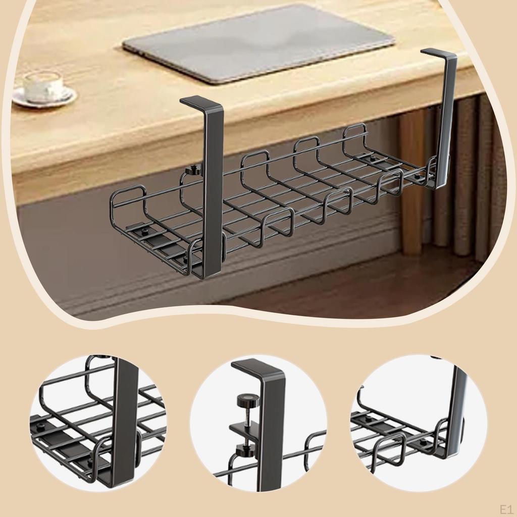 Under Desk Cable Tray Versatile Wire Organizer for Libraries Homes Recording