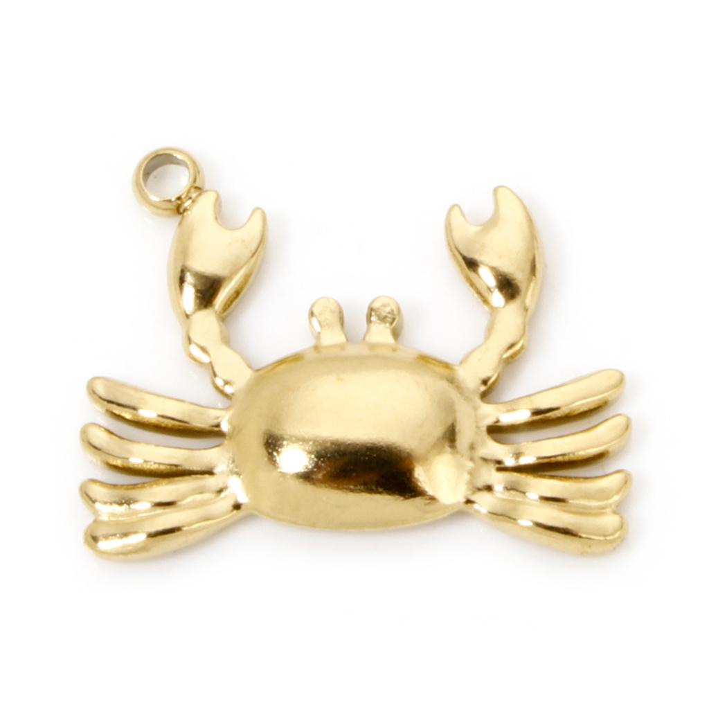 2 PCs 304 Stainless Steel Ocean Jewelry Charms For DIY Jewerly Making Gold Color Tortoise Animal Star Fish Crab Necklace Finding