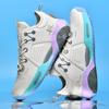 Basketball shoes are hot in the city, sports running shoes, raw marshmallows, colorful low-top sneakers, friction sound
