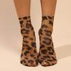 Leopard Large Flower Print Short Socks Single Summer High Elastic Comfortable Breathable Ultra Thin Shoes Short Stockings