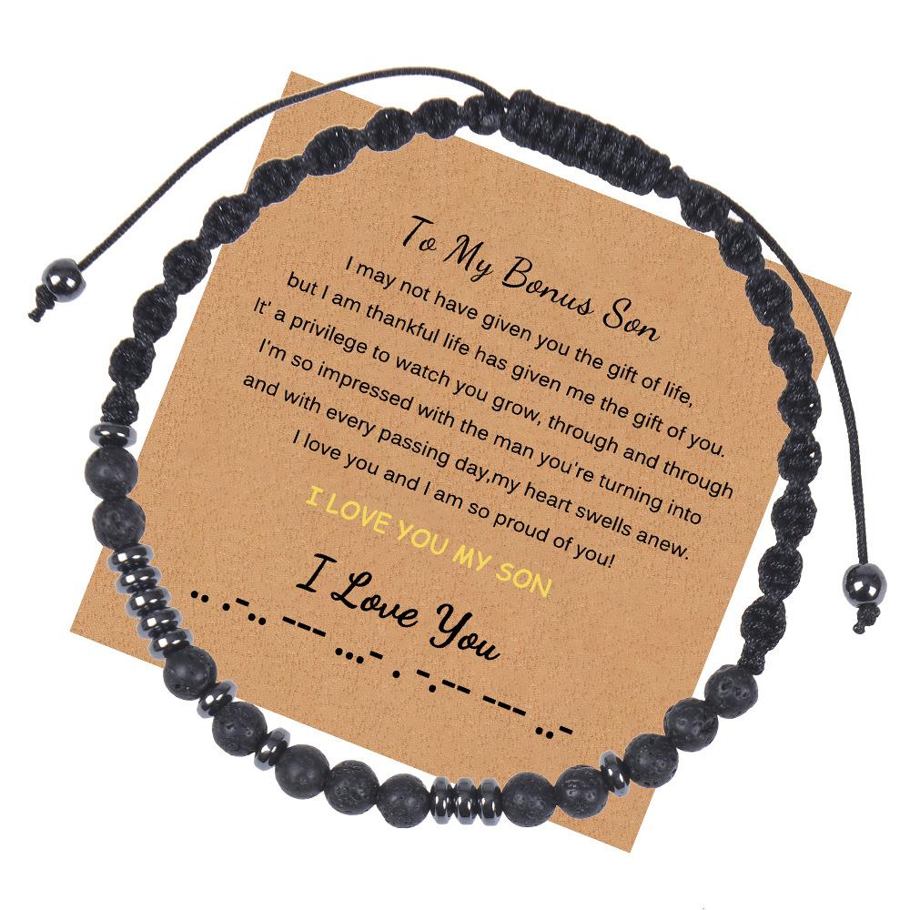JYL TS Bracelet Morse Code  Family Gift Beaded Transmits Love & Protective Blessings