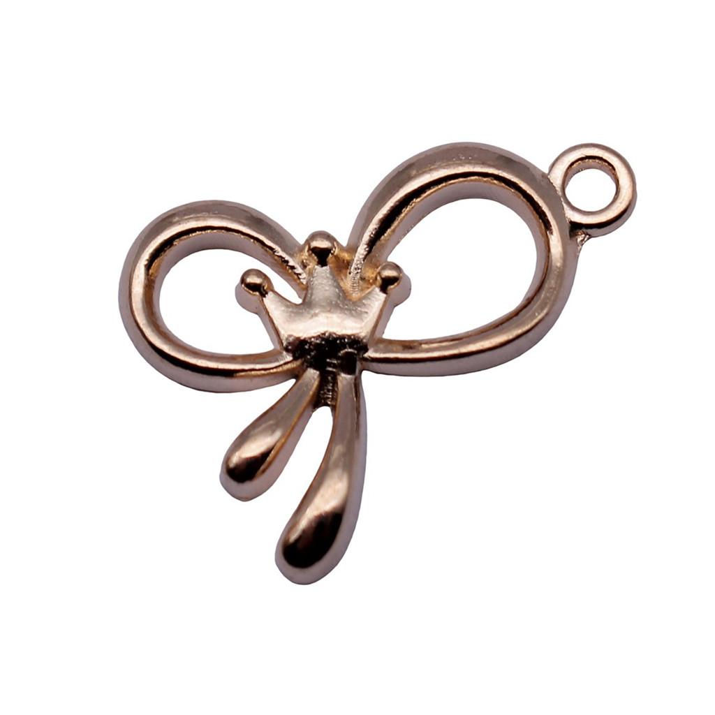 Pendants Bow With Crown Charms For Princess Themed Jewelry Making Alloy