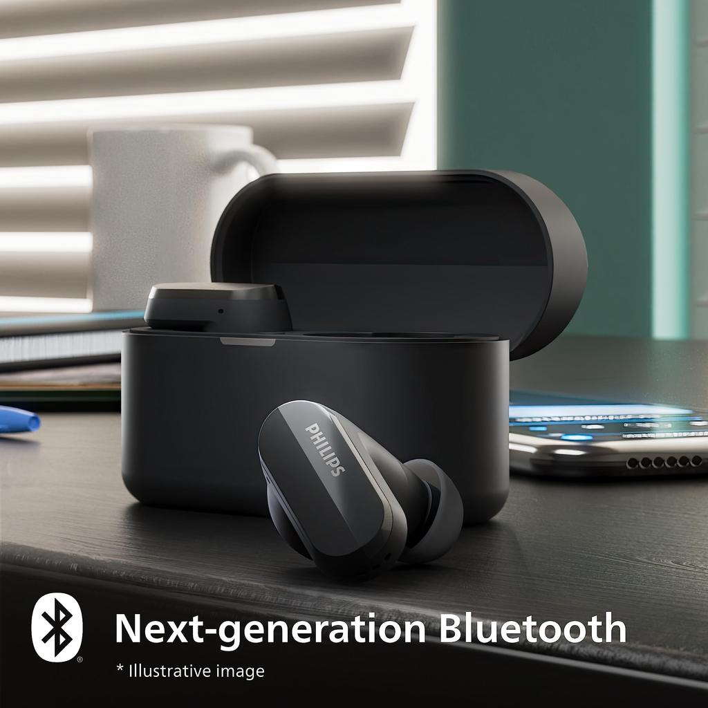 PHILIPS TAT3508 Wireless Earbuds with Hybrid Active Noise Cancellation, Energy-Saving LC3 Codec, Ambient Sound Capture, AI Noise-Canceling