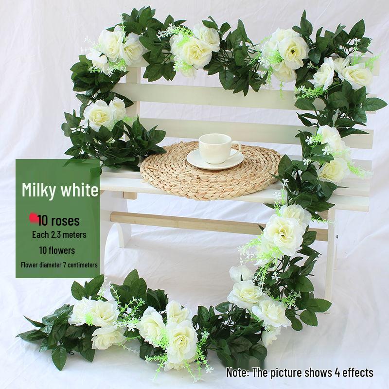 Artificial Rose Vine Garland for Air Conditioning Pipe Decoration