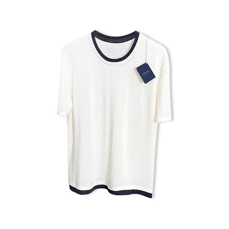 

Топ трикотажный Bailu с коротким рукавом, облегающий, двухслойный, с цветными блоками, 60 штук Large белый