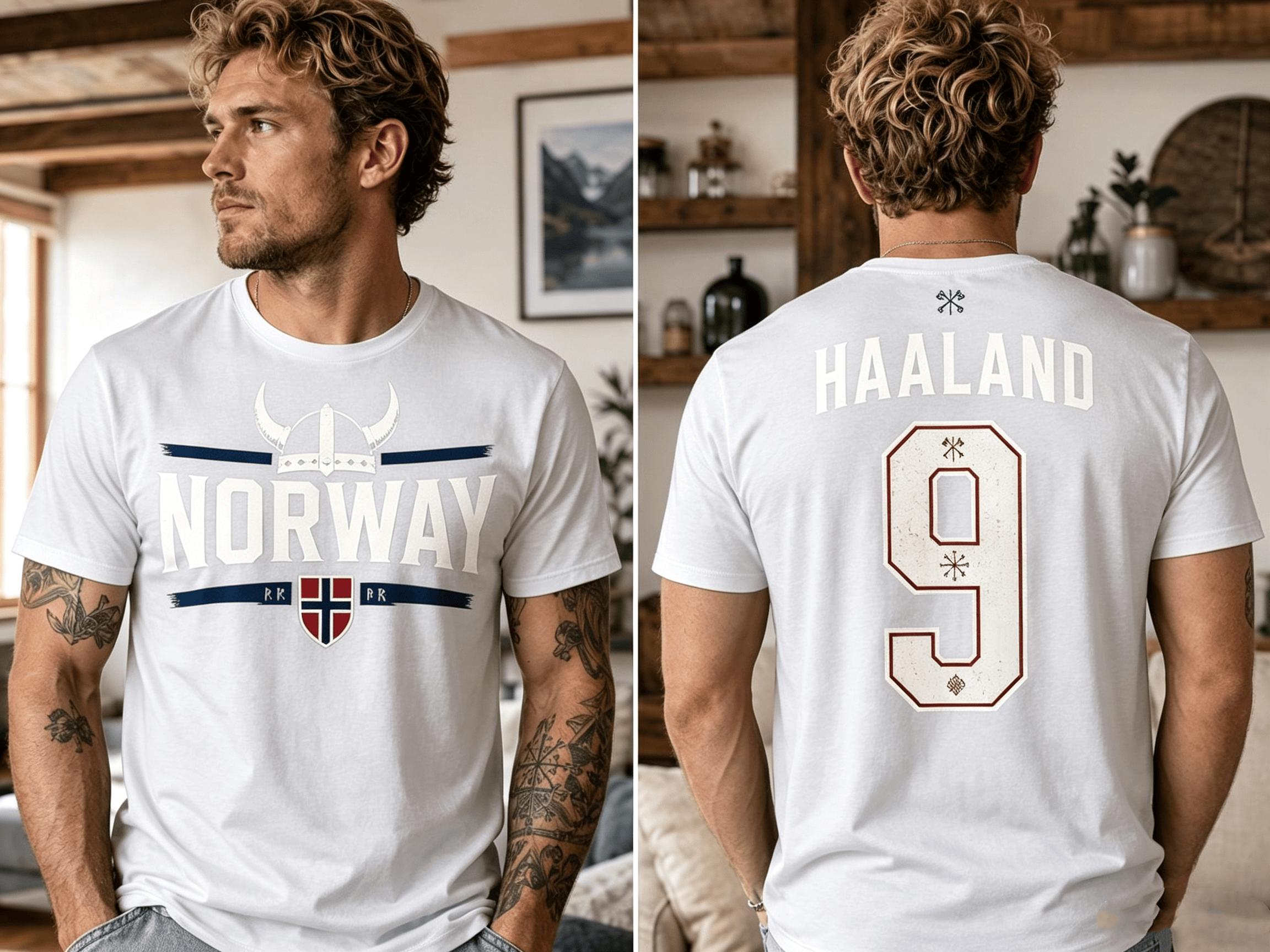 Norway Haaland #9 Graphic 2026 Norway Soccer Fan T-Shirt 100%Cotton Men s Women s Y2k Popular Oversized Tshirt Casual O-Neck Tee S