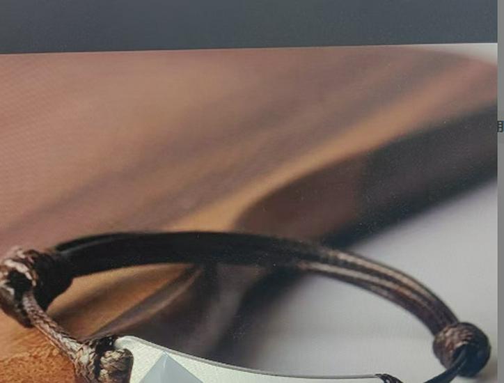 Гравированный браслет из титановой стали и кожи с регулируемым восковым шнурком