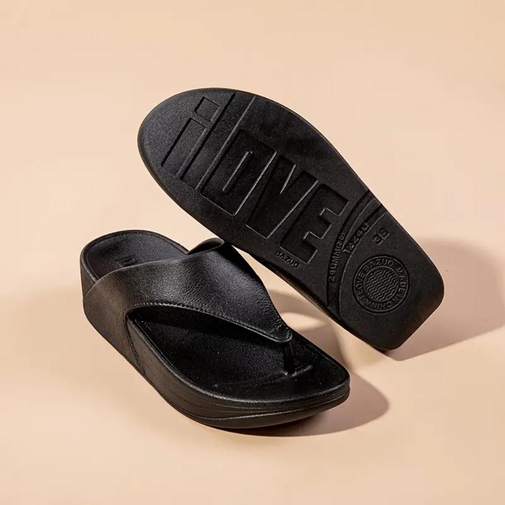 2025 Women's Summer Fashion Slippers - Casual Non-slip Thick Sole, EVA Material Open Toe Beach Shoes