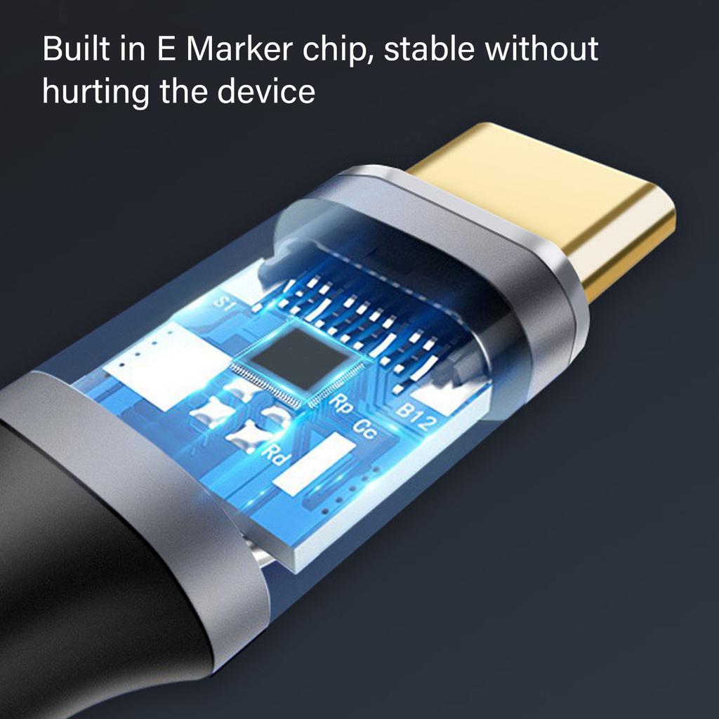 USB C Extension Cable 10Gbps Data Sync 100W Power Delivery 4K 60Hz Video Output USB C Cable with E Marker Chip
