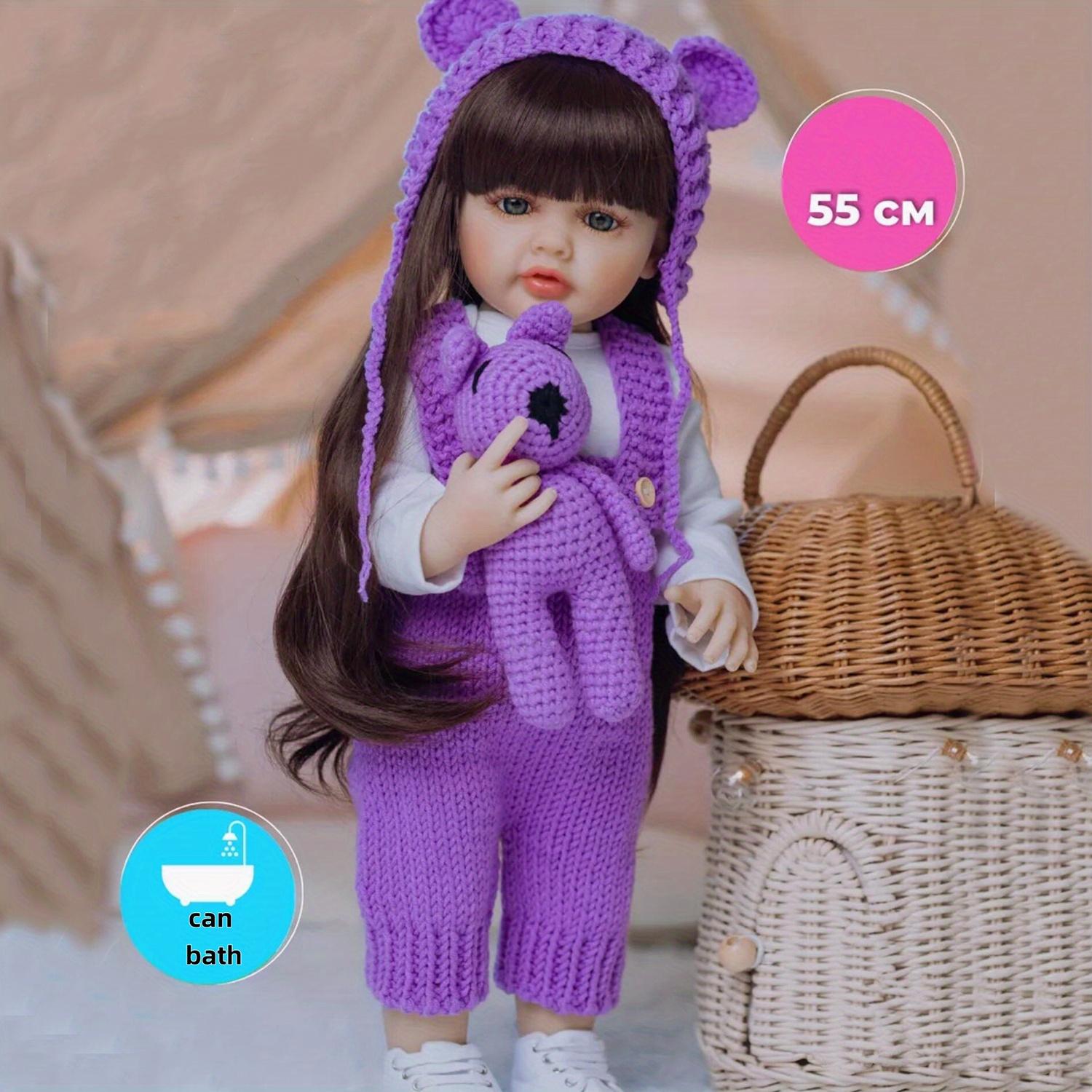 

BZDOLL 55cm Full Body Soft Vinyl Reborn Baby Girl Stand Doll Lifelike 22inch Princess Toddler Art Toy Bebe Birthday Gift for Children vinyl body doll