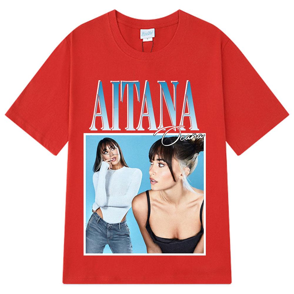 Singer Aitana Ocana Fashion Graphic T Shirt Men Women Harajuku T-shirts Cotton Aesthetic Short Sleeve O-Neck T Shirts Streetwear
