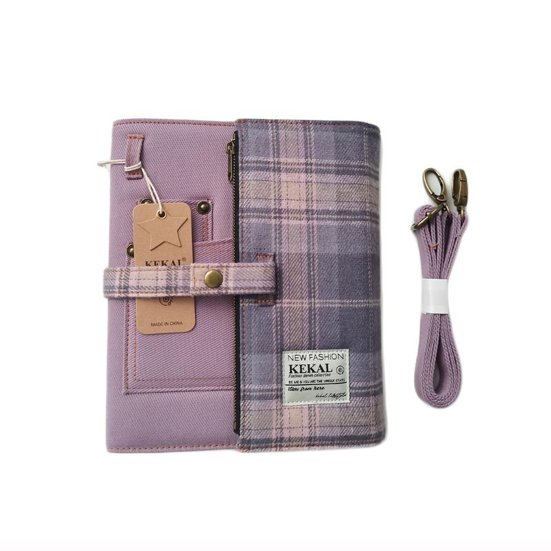 Jeans Plaid Patchwork Binder A5 Photocard Collect Book Button Lock 3inch Photocards Holder 4grid Photo Album Card Collector Gift