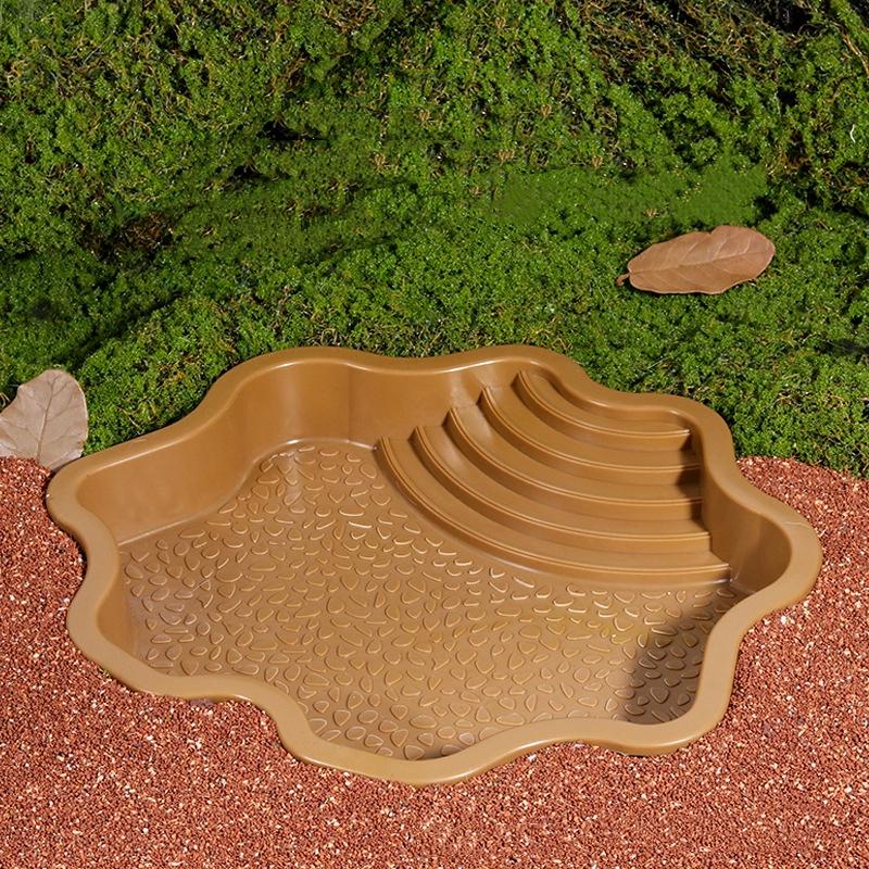 Miska na wodę dla gadów z antypoślizgowymi schodkami imitującymi skałę, miska na jedzenie i wodę dla żółwi, jaszczurek, gekonów, małych zwierząt domowych