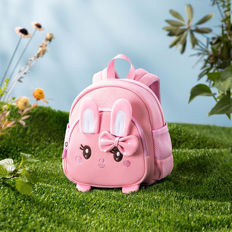 Kindergarten girls yellow duck schoolbag cartoon backpack traction anti-lost breathable children's backpack