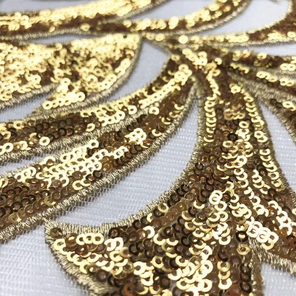 3D Flower Sewing Supplies 40*19CM Bodice Applique Fabric Fashion Elegant Sequin Patches