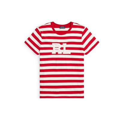 Polo Ss22 Logo Streifen Rundhals Baumwolle Kurzarm T-Shirt Damen T-Shirt Rot WMPOKNINCU20422-600