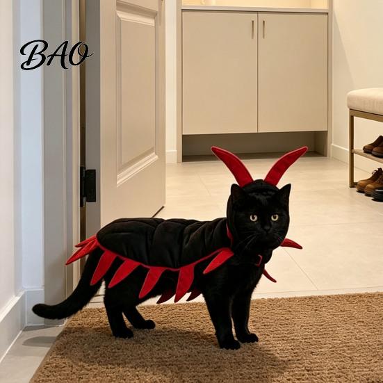Fun Theme Party Costume Centipede-Look Cat Costume, Halloween Cosplay Outfit, Funny Pet Apparel Cute Photo Accessories for Small Medium Cats,
