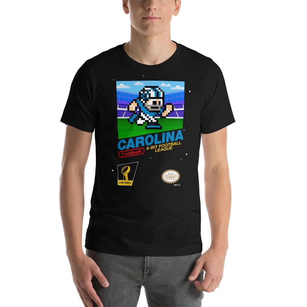 Carolina Panthers 8-bit Football Tee NES Nintendo Retro Tecmo Super Bowl T-Shirt M