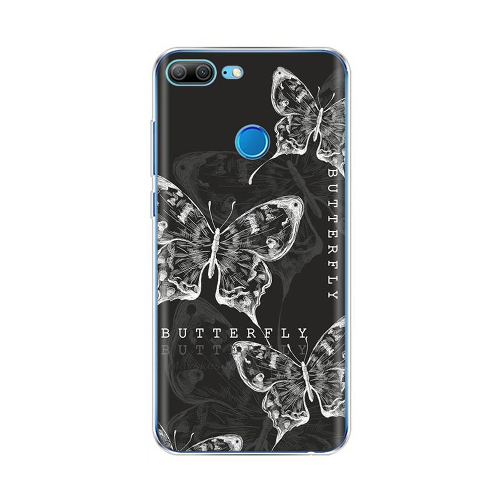 Phone Case For Honor 9 Lite Back Cover for Huawei Honor 9 Lite Cases Transparent Silicon TPU Protective Cats Flower Print Covers