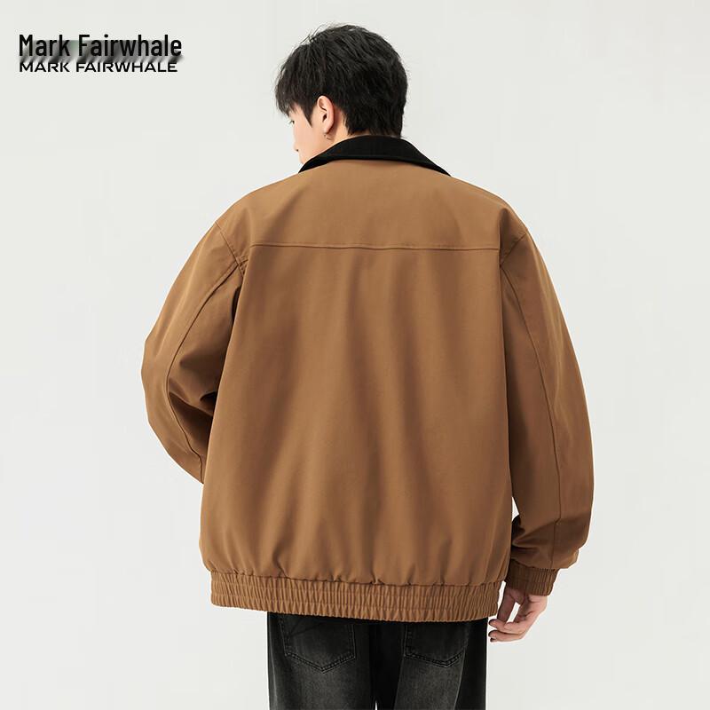 Mark Fairwhale Men's 2025 Autumn Trendy Colorblock Lapel Jacket