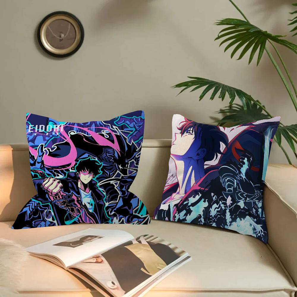 Anime Solo Cartoon Leveling Pillow Gift Home Office Decoration Bedroom Sofa Car Cushion Cover Case 45x45