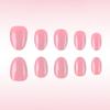 Peach Pink Glossy Oval False Nails - 32 Pcs, High-End Whitening, Removable, Short Length