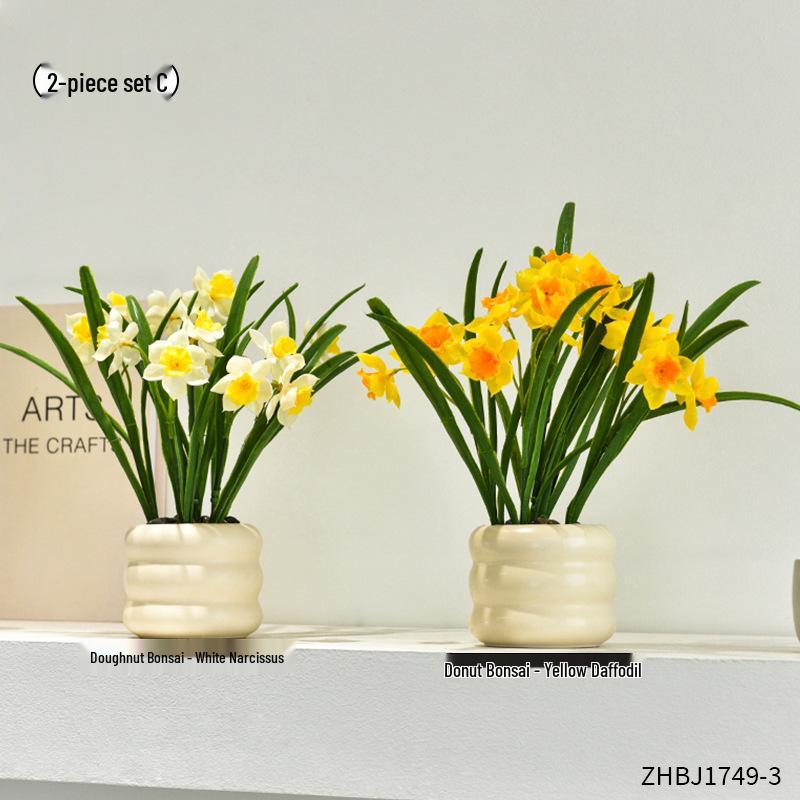 Artificial Flower Arrangement for Home or Office Décor: Living Room, Bedroom, Dining Table & Bonsai-Inspired