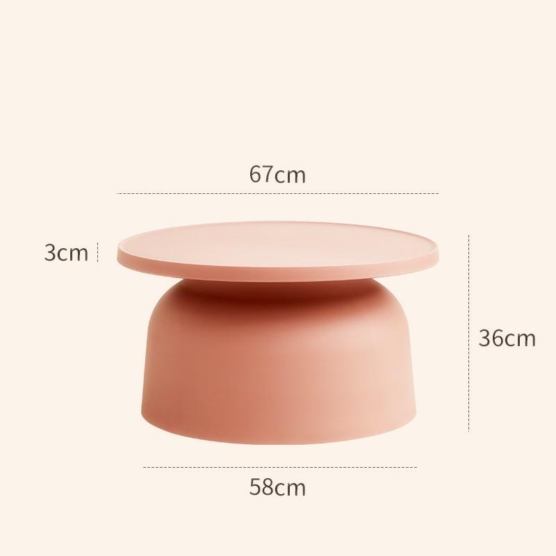 Nordic Style Plastic round Coffee Table Sofa Side Small-Space Corner Table with Wide Storage Desktop for Home Furniture