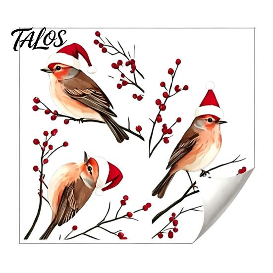 Spanish Christmas Decor Theme Static Sticker, Reusable Decorative Window Decals, Removable Transparent PVC Stickers Waterproof for Holiday Home