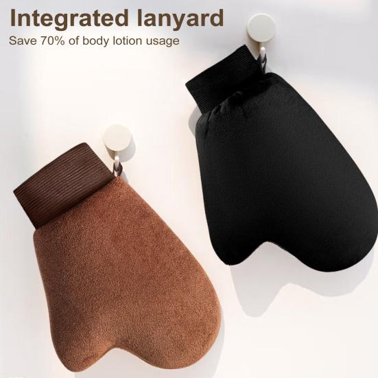 

2 шт. рукавички для нанесення лосьйону, багаторазові, портативні, оксамитові, для засмаги, двосторонній дизайн, інструмент для домашнього автозасмагання 2pcs чорний