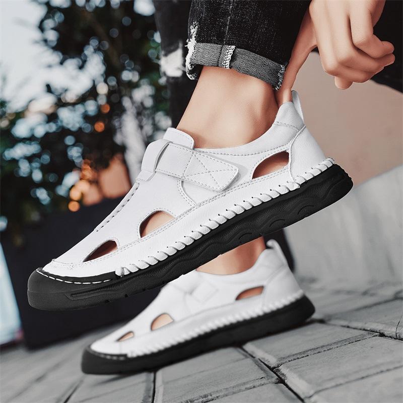 Fashion New Brand Mens Sandals Designer Fashion Leather Casual Footwear Summer Comfortable Beach Slippers Outdoor Non-slip Men Sandalias