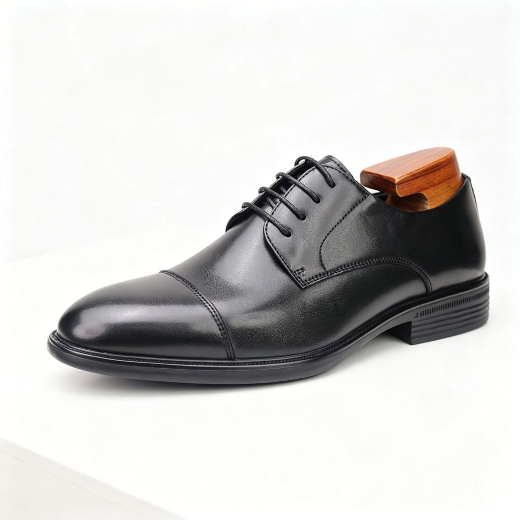 New British Men's Shoes, Three Joint Leather Shoes, Men's Business Dress Leather Shoes, Lace Up Derby Shoes
