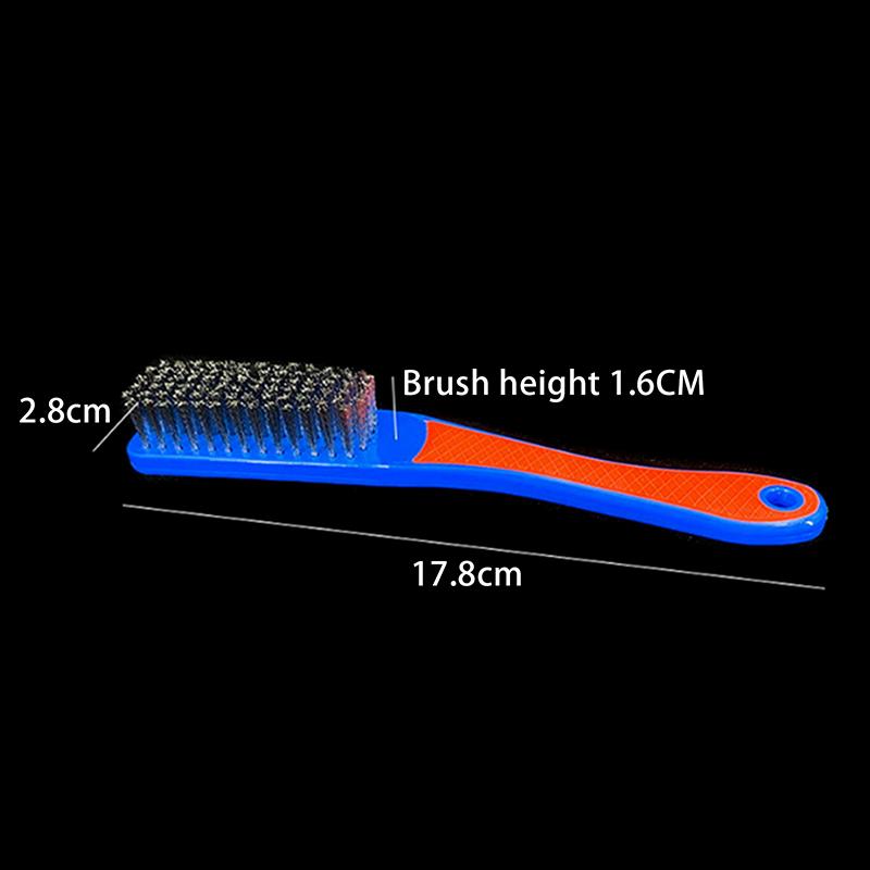 Durable Stainless Steel Wire Brush Silicone Handle Red And Blue Paint Removal Tool Scratch Brushes Cleaning Metal Rust Brush