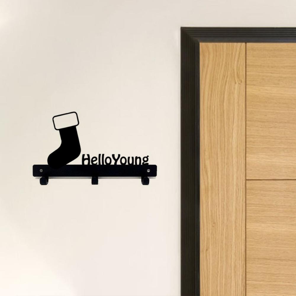 1pc Charming Wall Mounted Key Hook - Christmas Stocking Design Wall Mounted Coat Hook. Holiday Decorations.