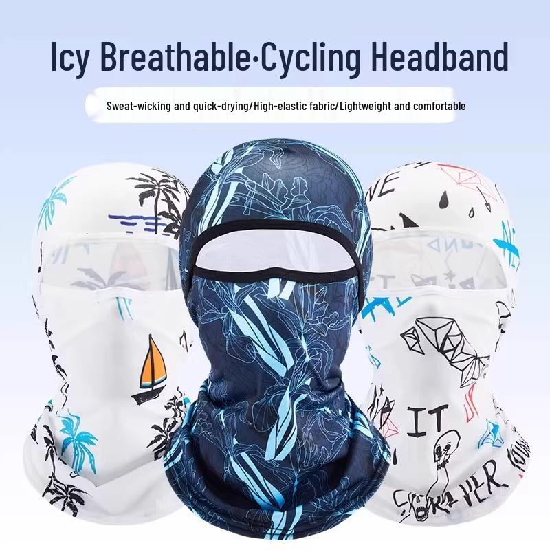 Summer Ice Silk Sunscreen Face Mask - Windproof Headgear for Outdoor Activities
