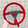 JDM 14Inch 350mm Car Rally Sports Steering Wheel Red/Blue Suede Leather Racing Steering Wheels