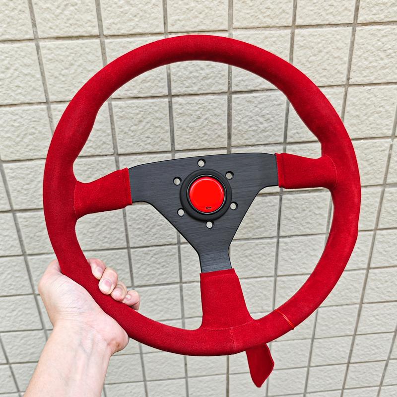 JDM 14Inch 350mm Car Rally Sports Steering Wheel Red/Blue Suede Leather Racing Steering Wheels