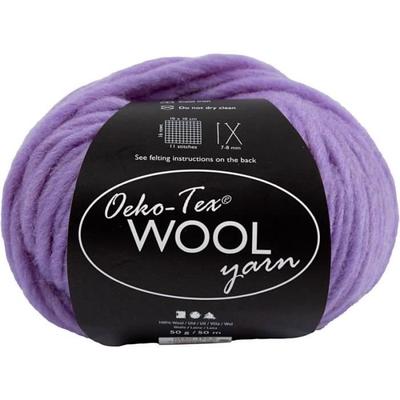 Ball of Wool - Creotime - Wool Yarn - 50 G - Oeko-Tex - Color Purple