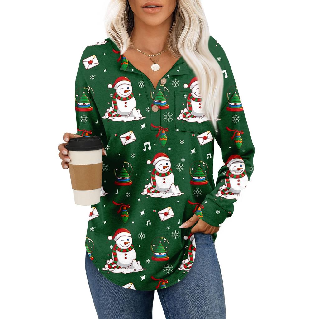 Women's Retro Printed Fashionable Long-sleeved Top