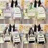 Blocked Color Simple Letter Print Student Backpack Shoulder Bag Set For School