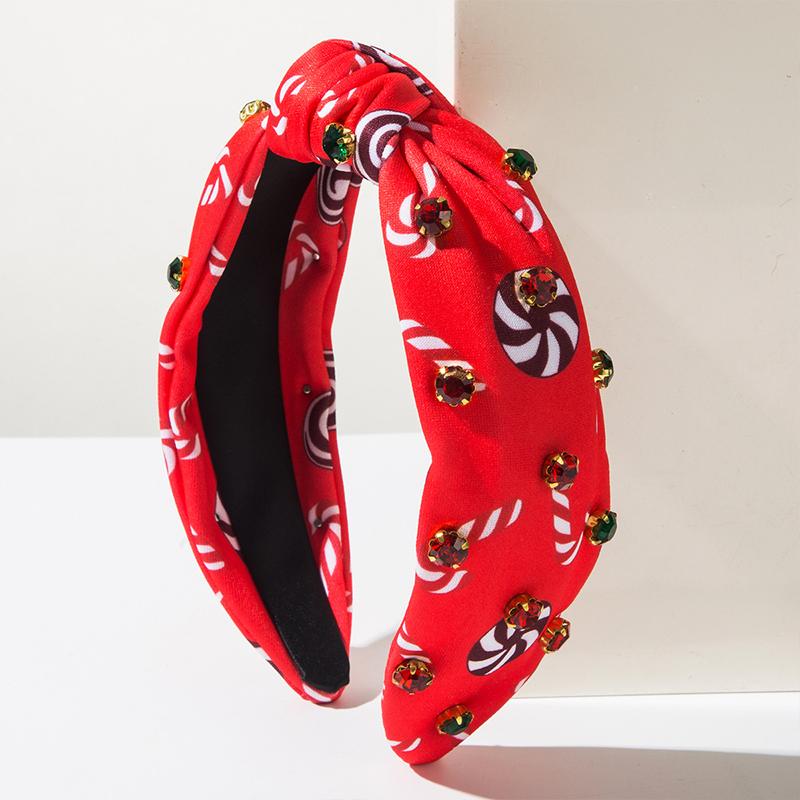 Christmas Headband Fashion Print Rhinestone Christmas Hair Accessories For Women