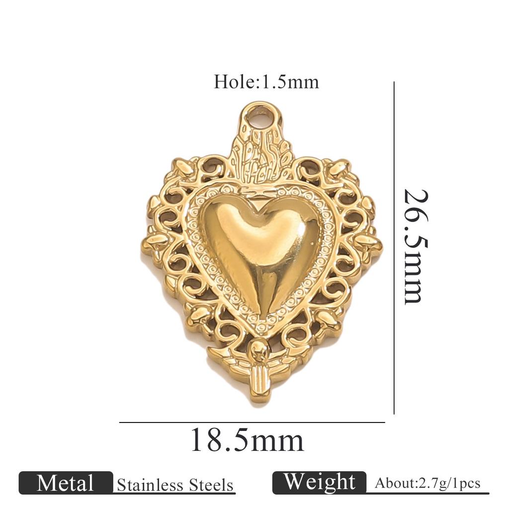 Yori 5PCS Stainless Steel Fashion Sun Love Heart Pendant Bracelet Necklace DIY Accessories Waterproof Wholesale